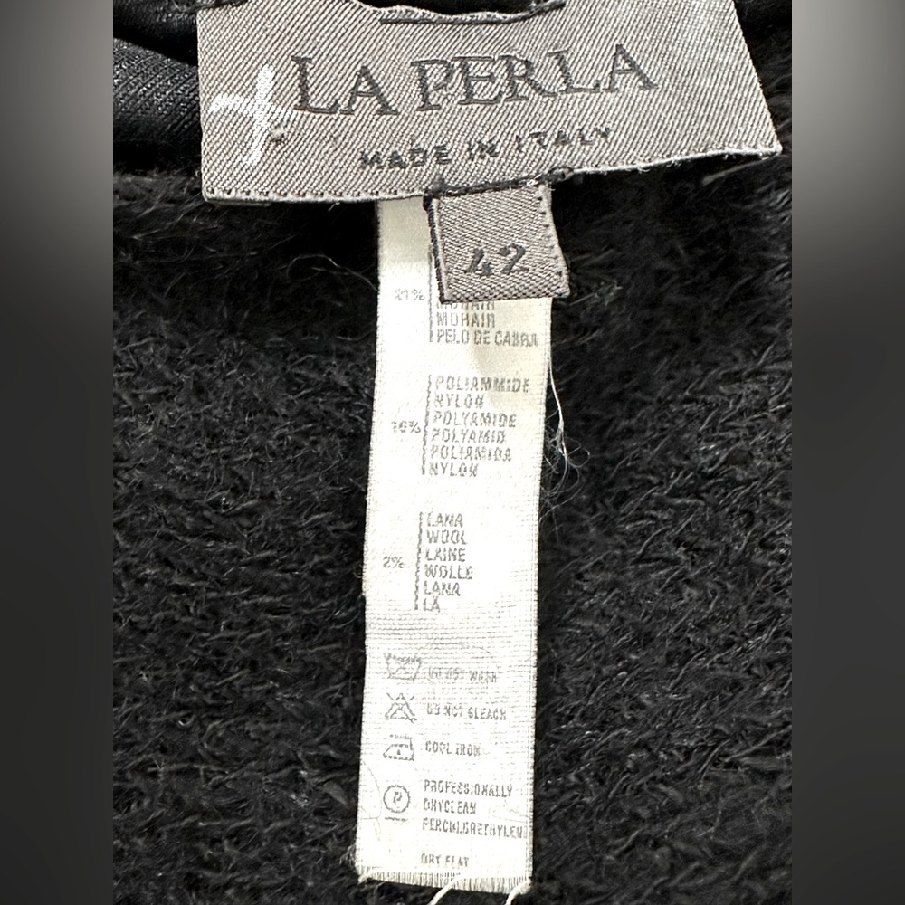 La Perla Black Maxi Mohair Wool Blend Sleeveless Sheath Dress Size 42 - Picture 10 of 12